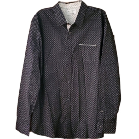 Paper Denim & Cloth Other - Paper Denim & Cloth Mens Long Sleeve Black Pattern Buttondown Slim Shirt Size 2X